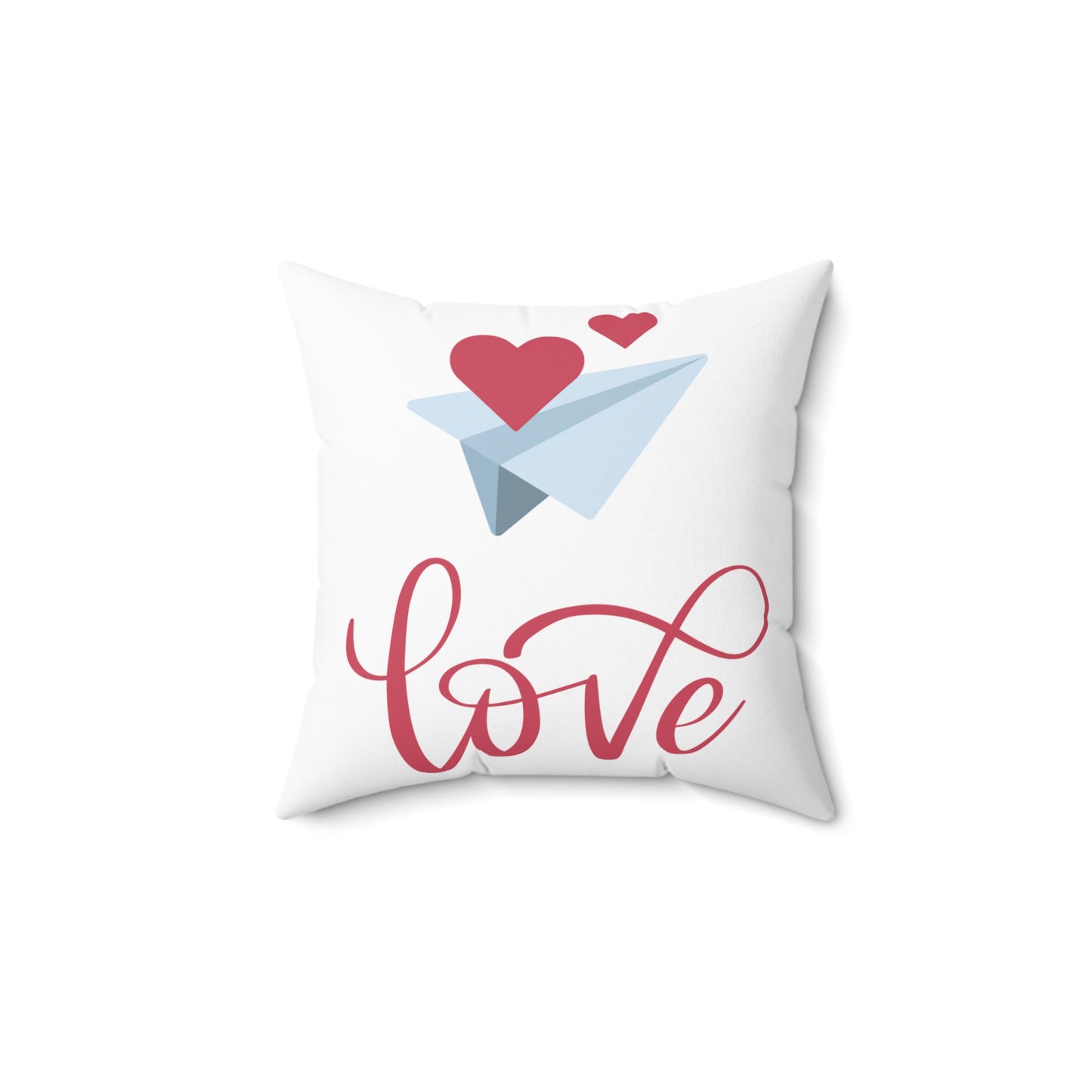 Love Paper Airplane Decorative Pillow – Double-Sided Print, Indoor Accent
