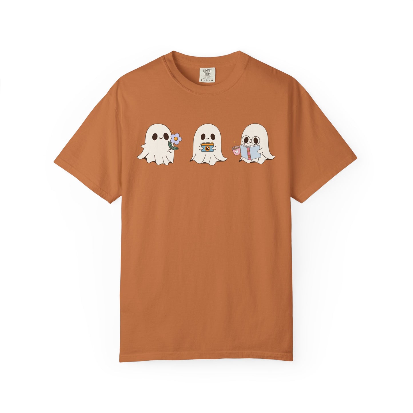Cute Ghost Trio Halloween T-Shirt – Spooky Season Graphic Tee