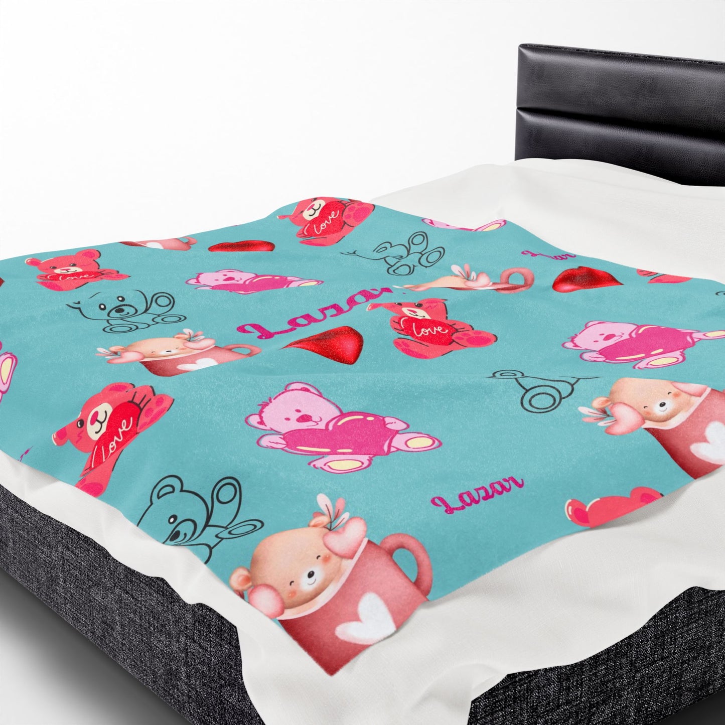 Personalized Teddy Bear Plush Blanket for Toddlers - Cute and Cozy Baby Shower Gift