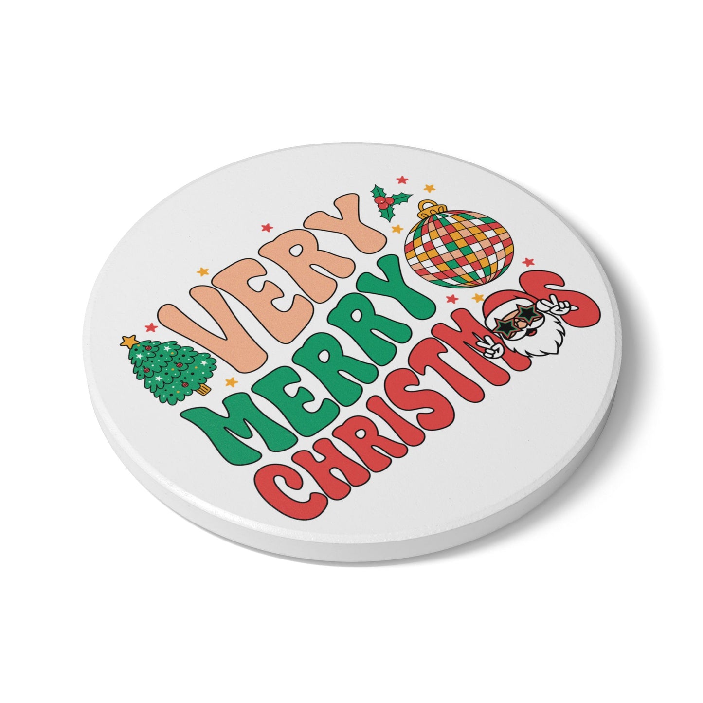 Very Merry Christmas Coaster – Festive Holiday Drink Accessory
