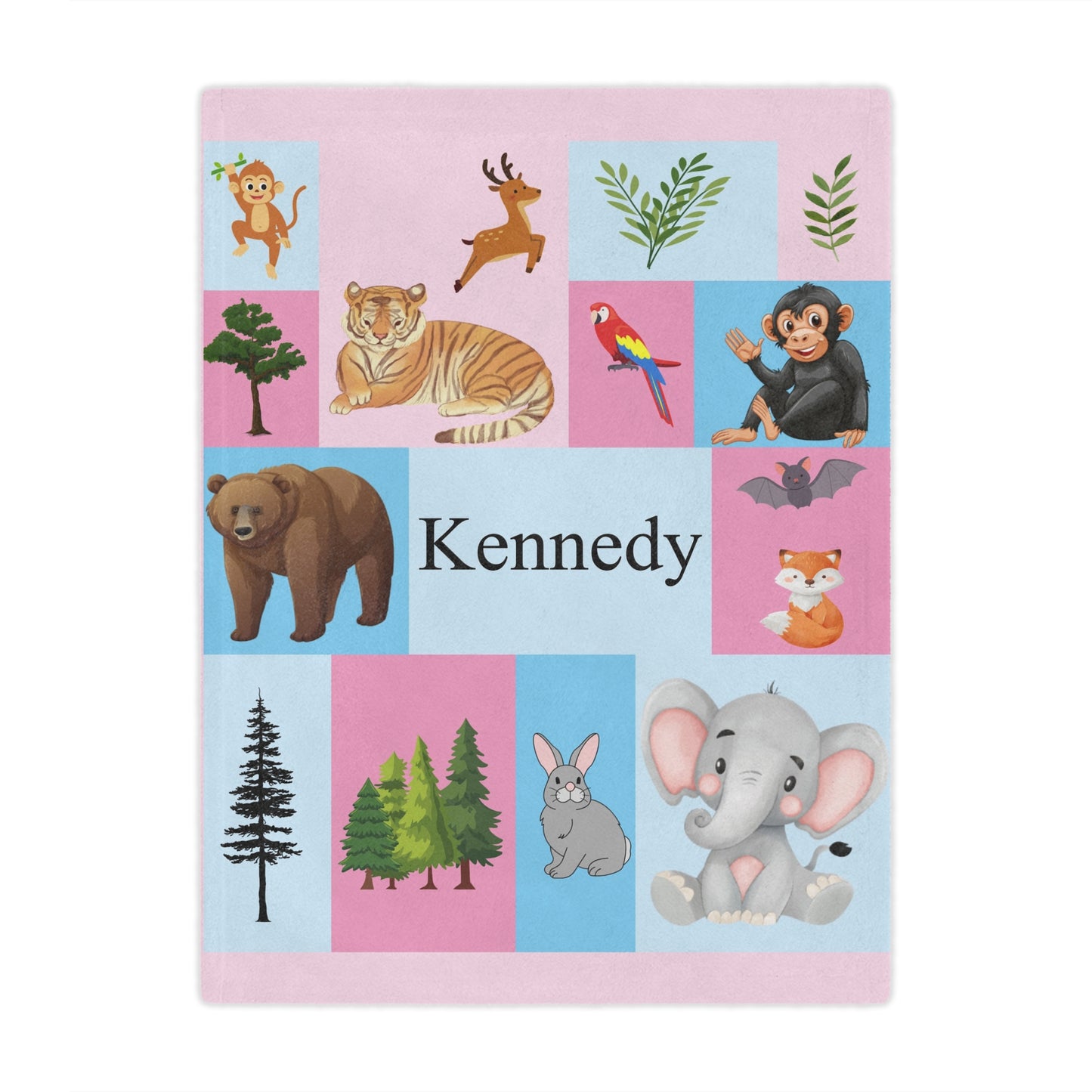 Personalized Minky Blanket – Soft Custom Throw with Name for Babies & Animal Lovers | Cozy Keepsake & Baby Shower Gift