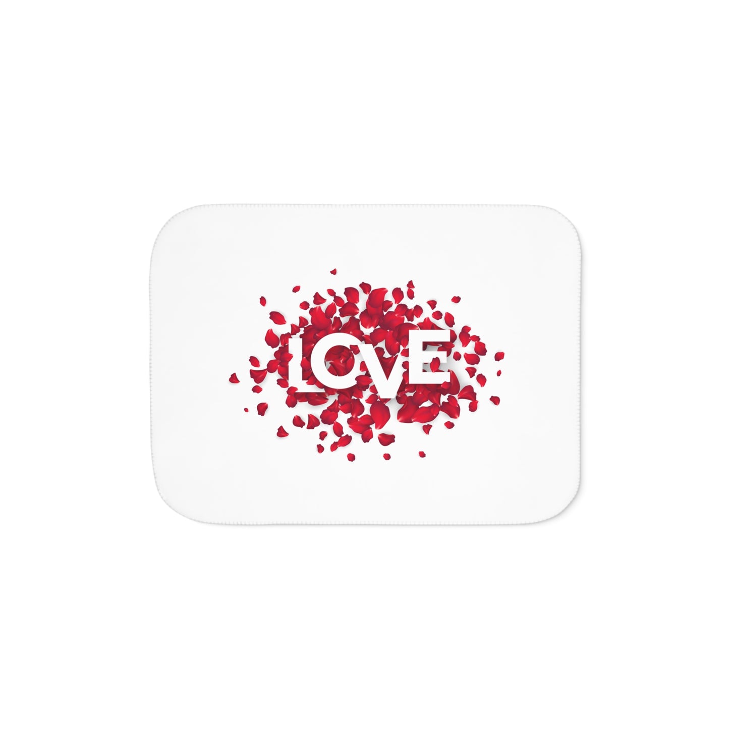 Love inside Heart made of Flower Printed Sherpa Blenket for Valentine