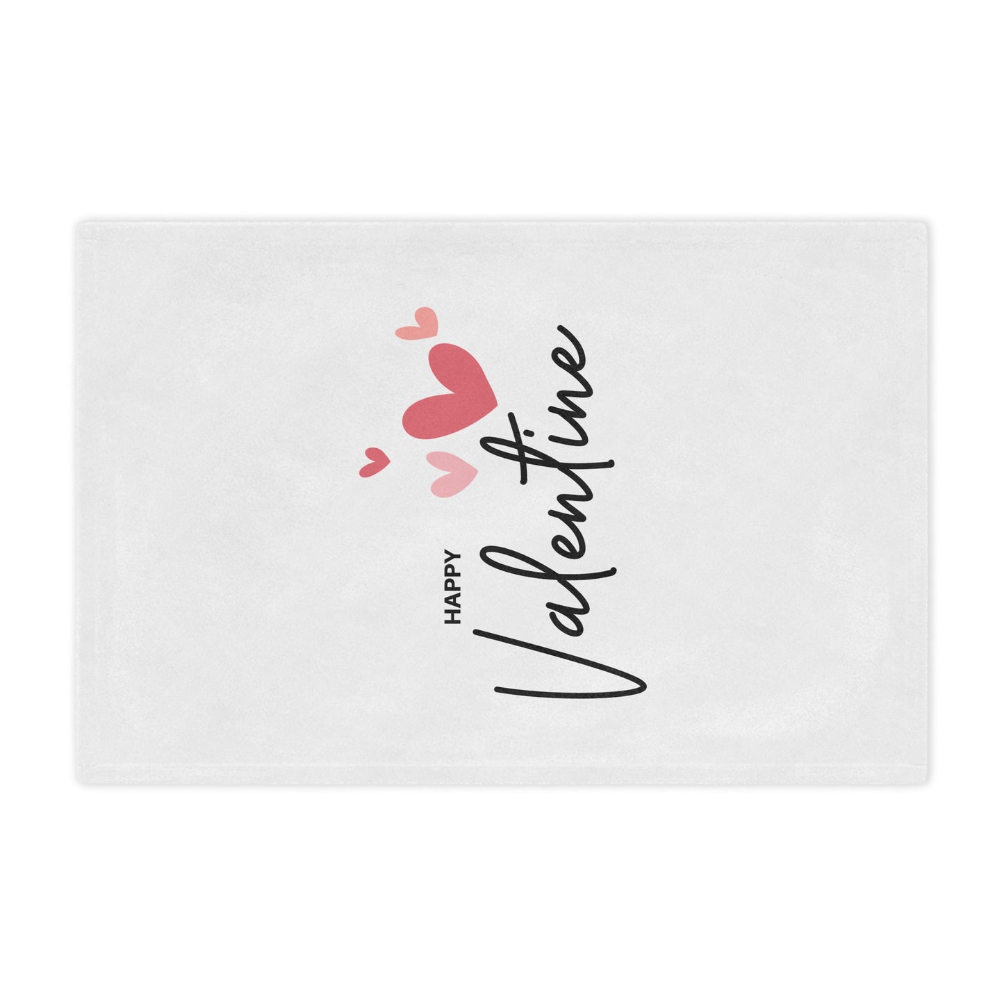 Happy Valentine with Flying Hearts Printed Velveteen Minky Blanket