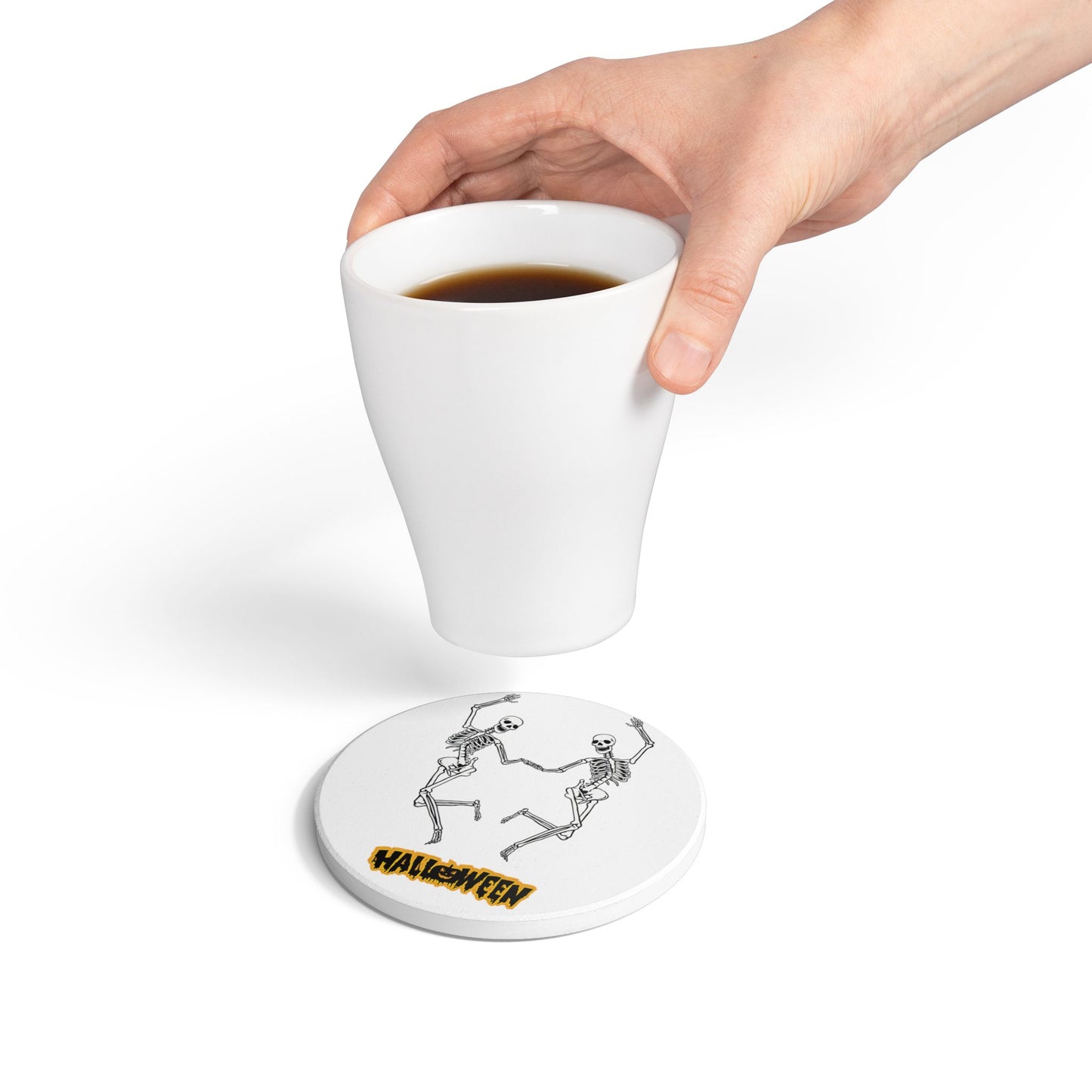 Dancing Skeletons Halloween Coaster – Spooky Party Drink Accessory