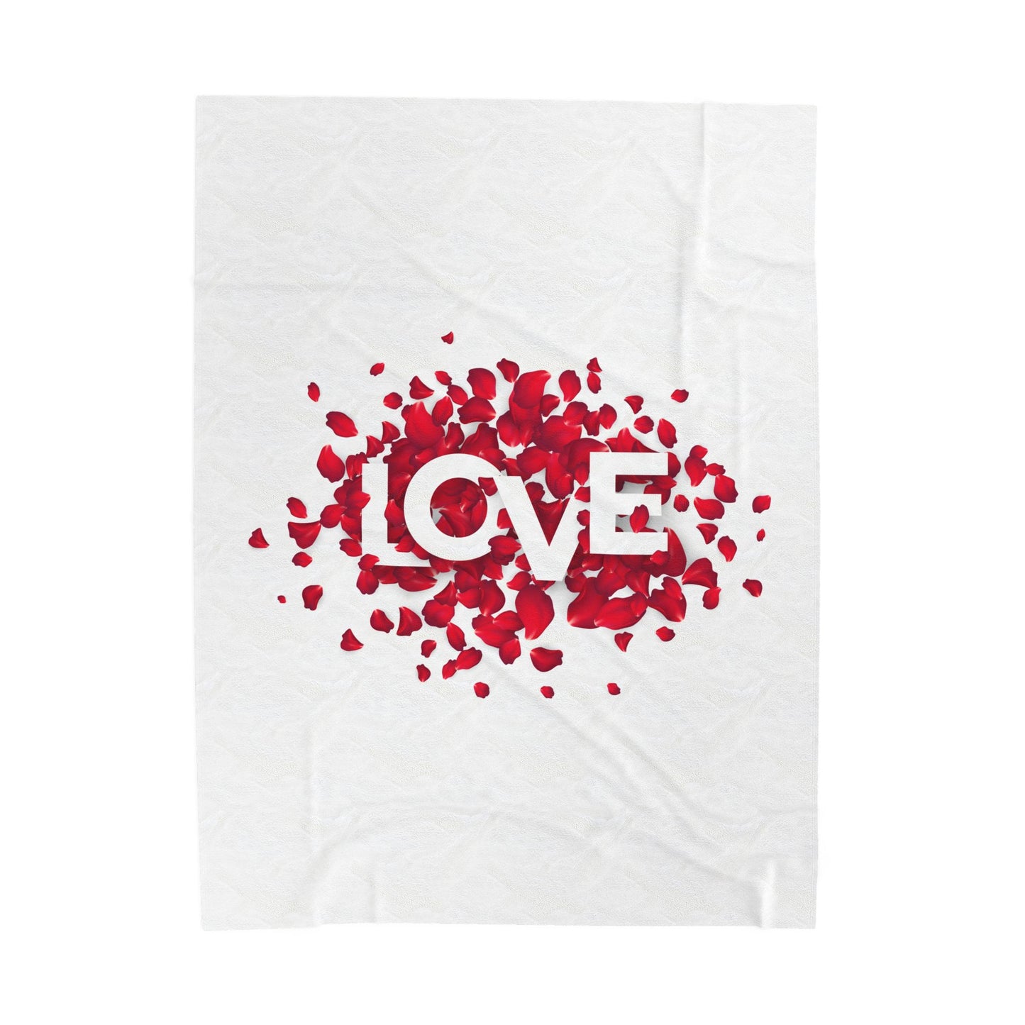 Love with Flowers Printed Velveteen Plush Blanket