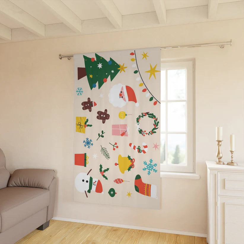 Christmas Window Curtains (1 Piece)