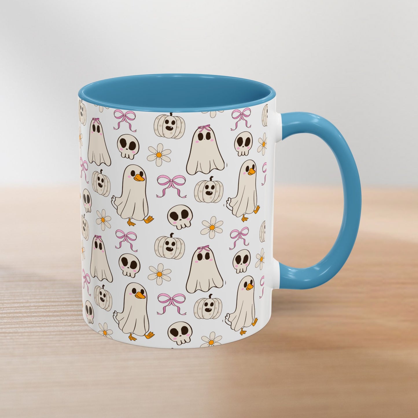 Funny Goose Halloween Mug – Spooky Ghost & Pumpkin Coffee Cup
