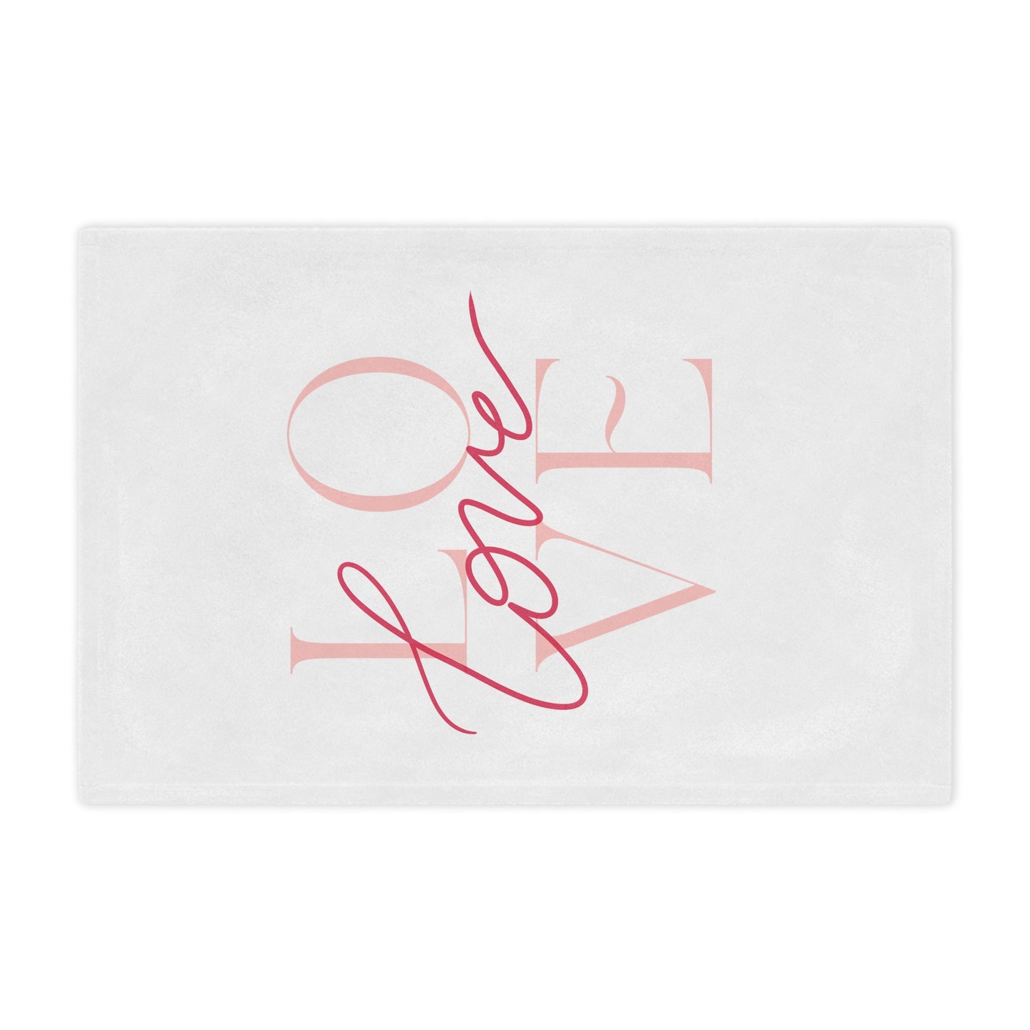 I Love Printed Valenitne Minky Blanket, White & Red