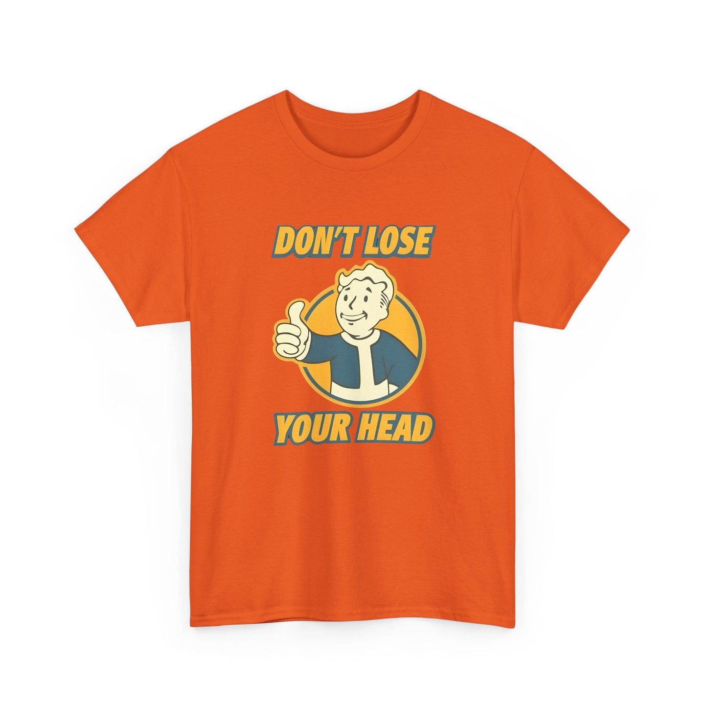 Fallout Vault Boy T-Shirt – “Don’t Lose Your Head” Graphic Tee, Gamer Shirt