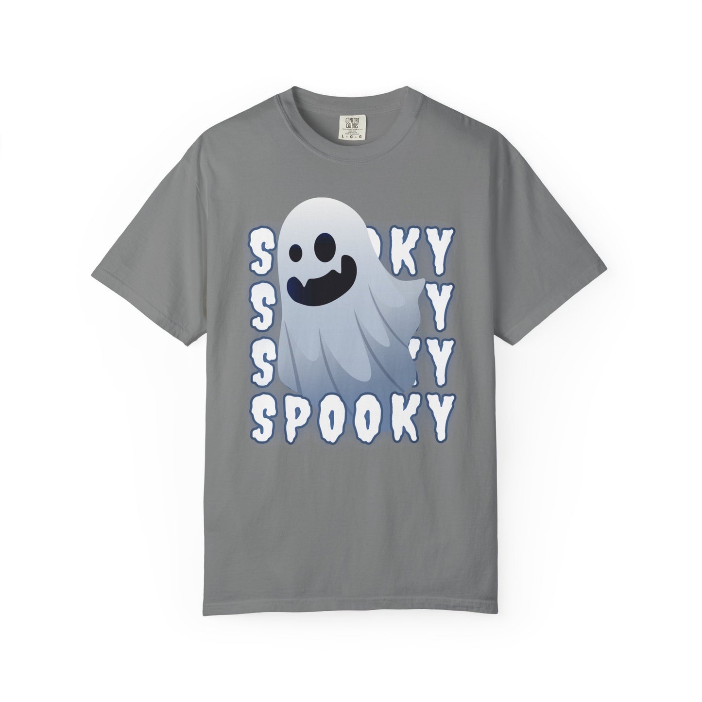 Spooky Stack Tee - Unisex Garment-Dyed T-shirt with Smiling Ghosts