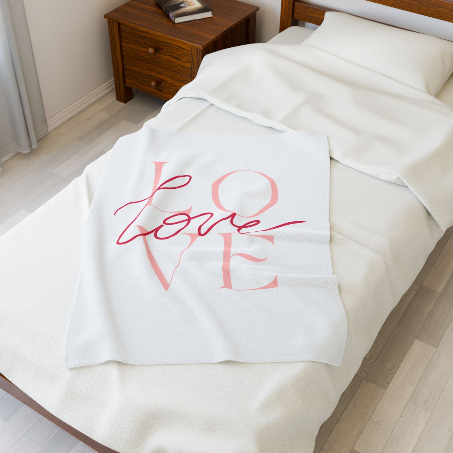 Love Printed Velveteen Plush Blanket for Valentine