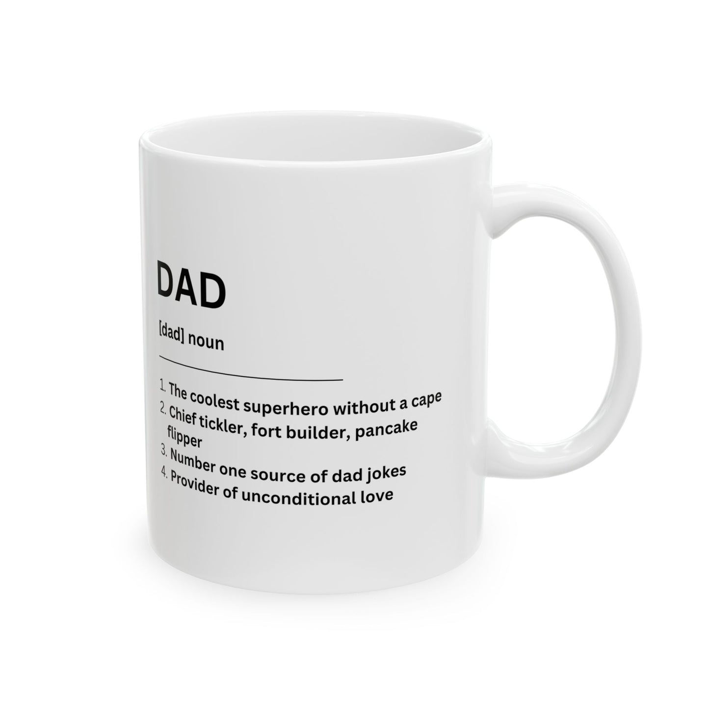 Dad Dictionary Ceramic Coffee Mug – Funny & Heartfelt Father’s Day Gift, 11oz & 15oz