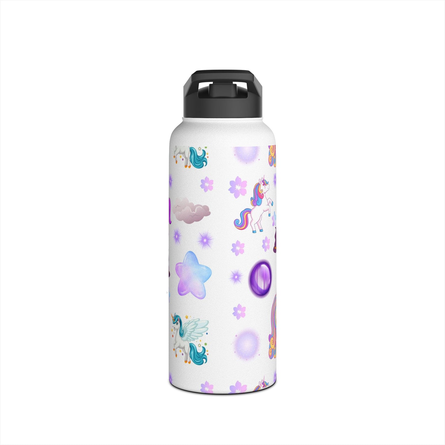 Personalized Glitter Unicorn Water Bottle – Stainless Steel Tumbler for Kids, Birthdays & School
