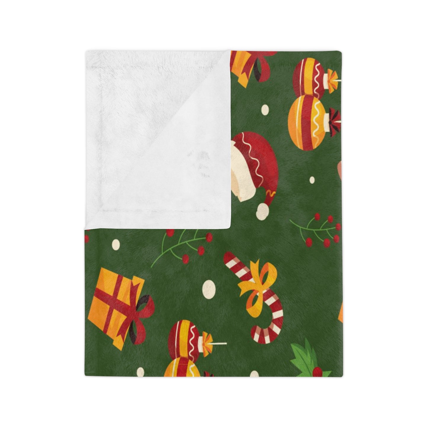 Dark Green Christmas Velveteen Minky Blanket