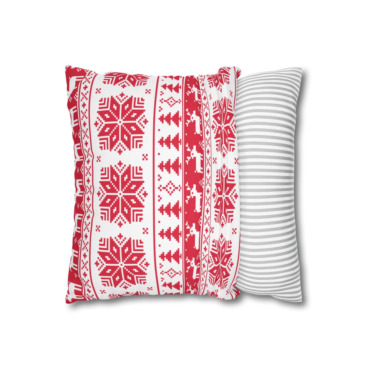 Christmas Spun Polyester Square Pillow Case – Festive Double-Sided Cushion Cover
