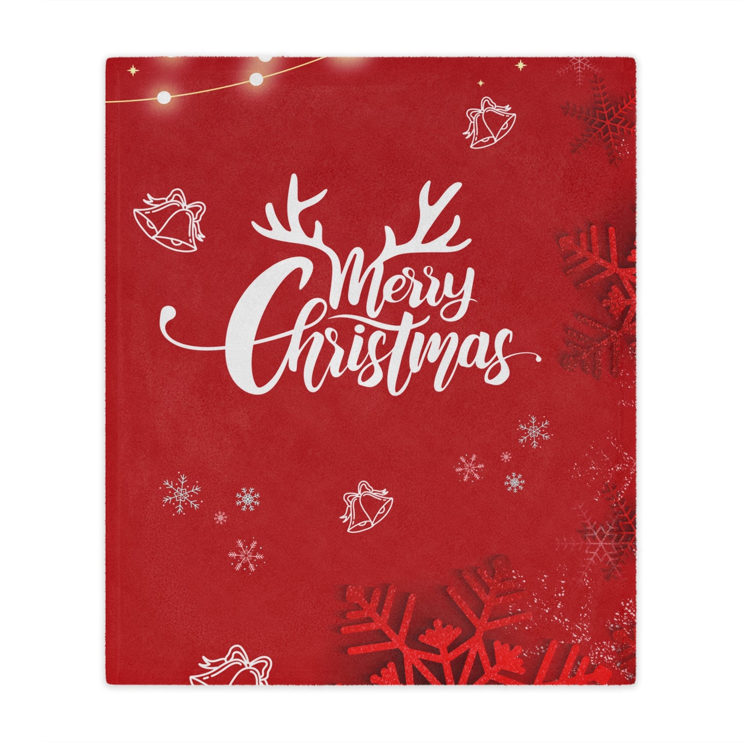 Merry Christmas in Red, Printed Velveteen Minky Blanket