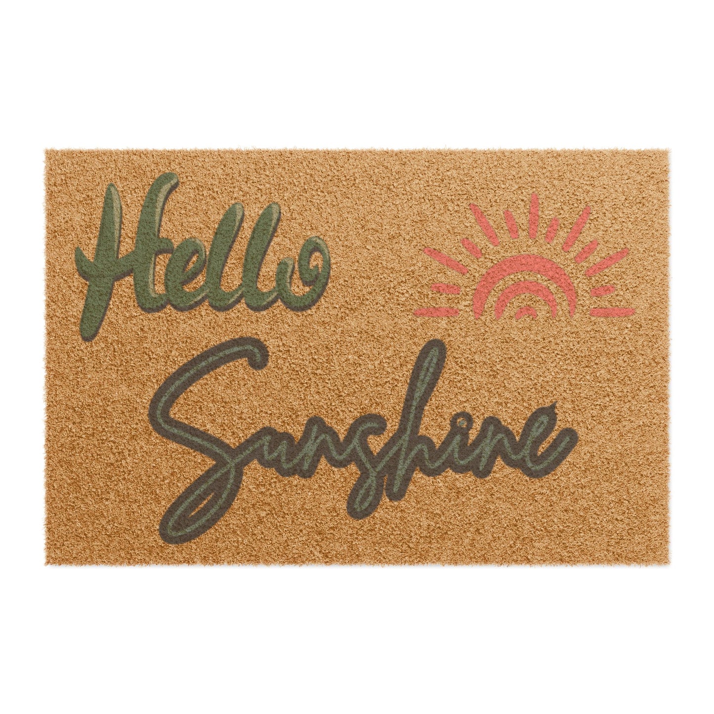 Hello Sunshine Doormat – Cheerful Outdoor Welcome Mat with Sun Design