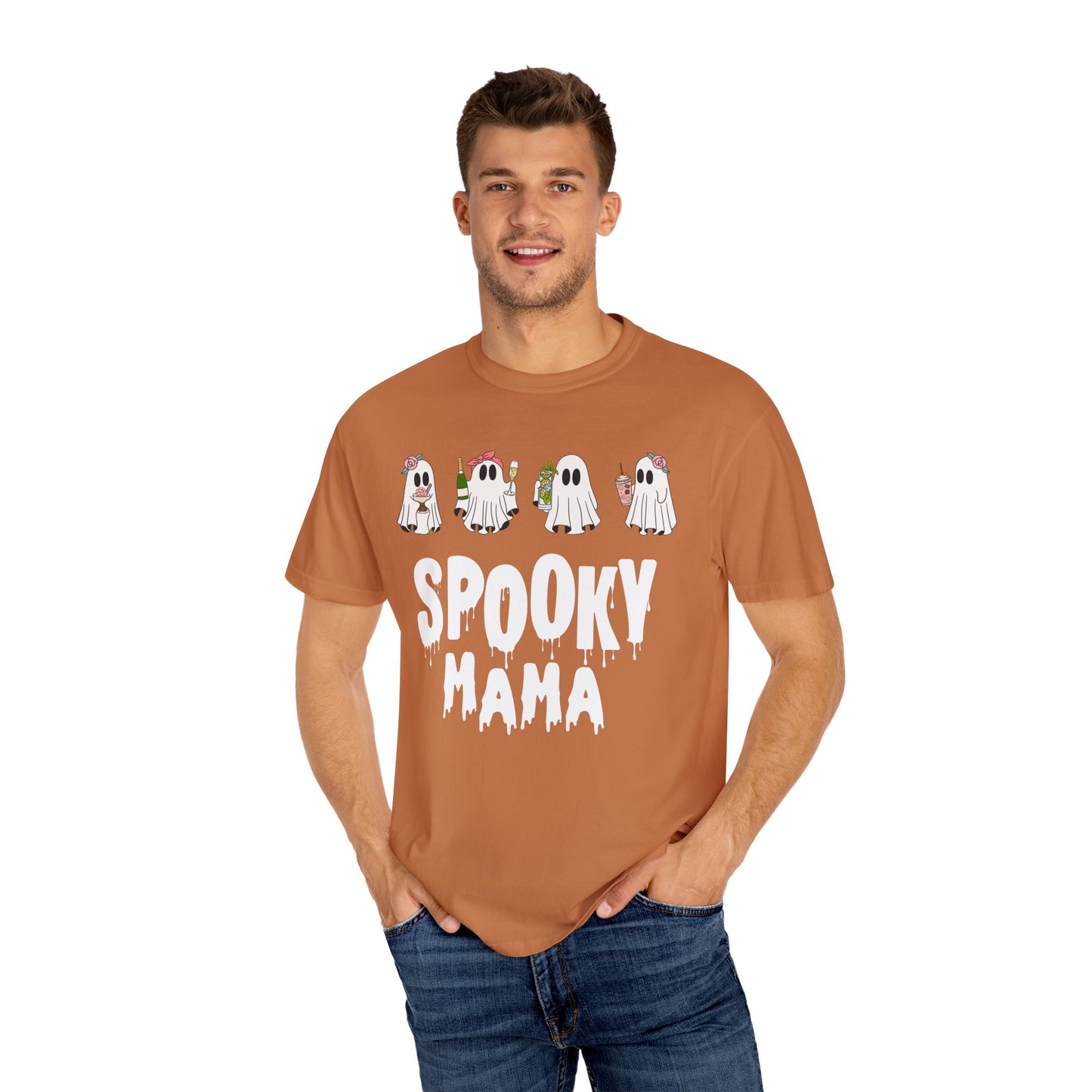 Halloween Spooky Mama Garment-Dyed T-shirt