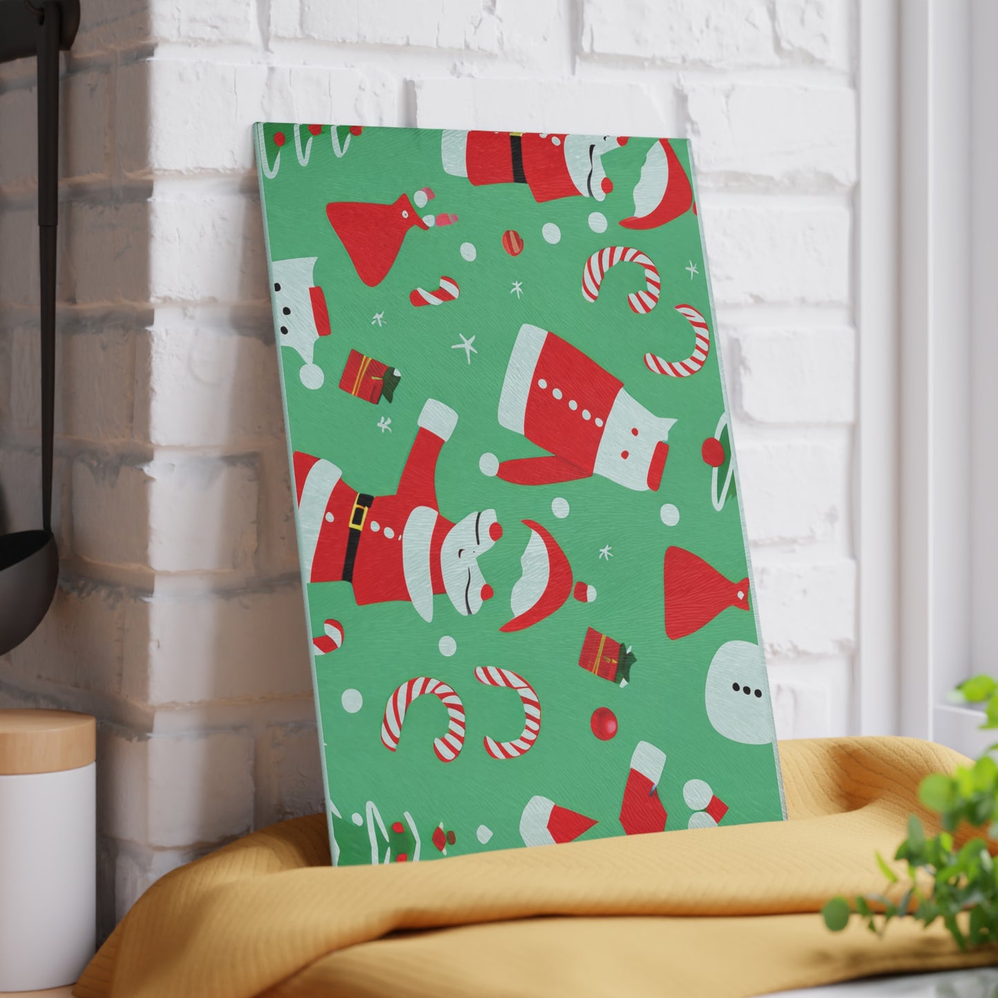 Christmas Glass Cutting Board – Festive Kitchen Prep Surface