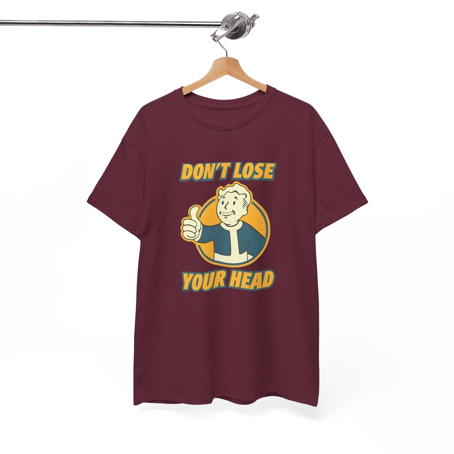 Fallout Vault Boy T-Shirt – “Don’t Lose Your Head” Graphic Tee, Gamer Shirt