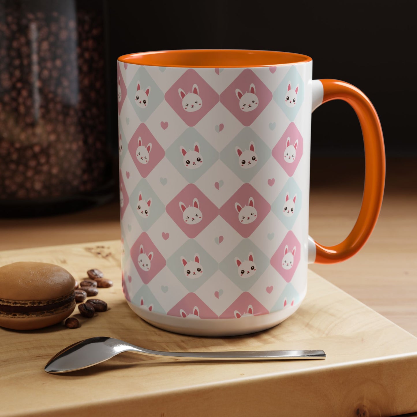 Ceramic Mug, Bunny Coffee Mug, Easter Bunny Gift, Tea Mug, Spring Home Decor, Gift for Mom