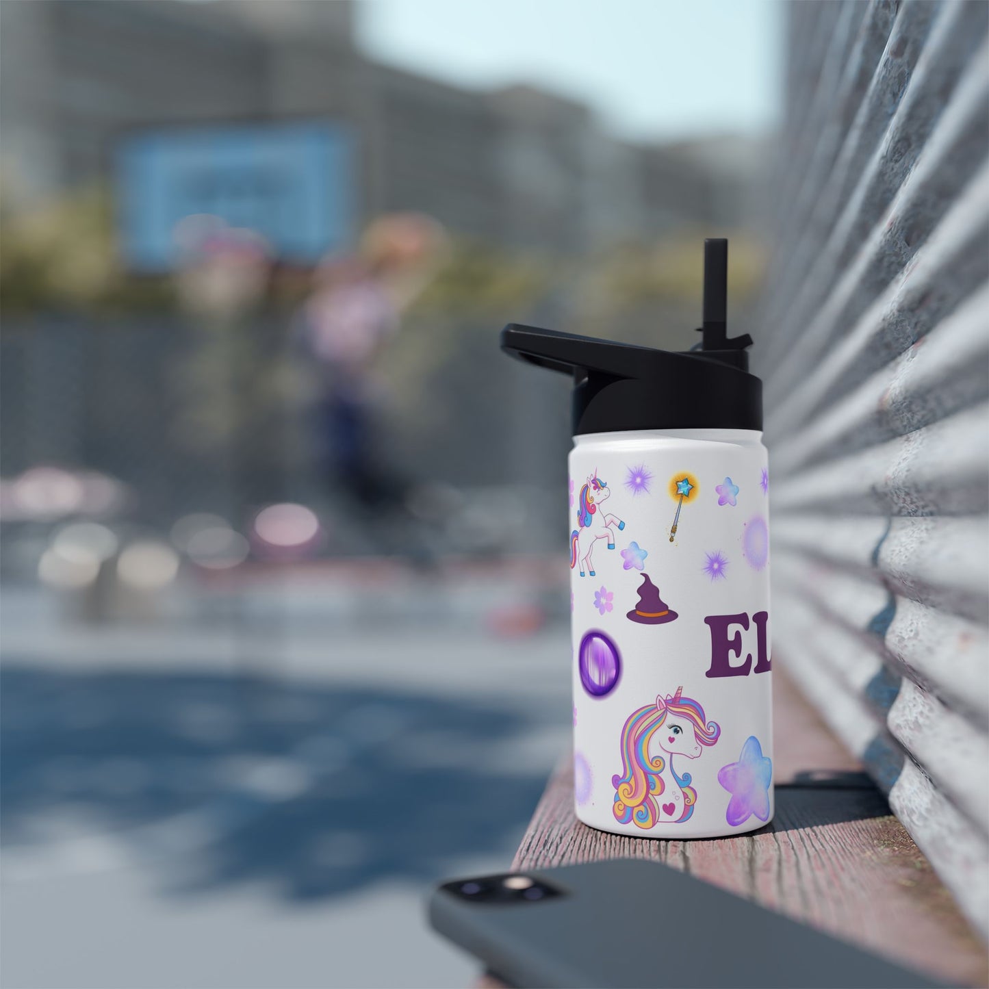 Personalized Glitter Unicorn Water Bottle – Stainless Steel Tumbler for Kids, Birthdays & School