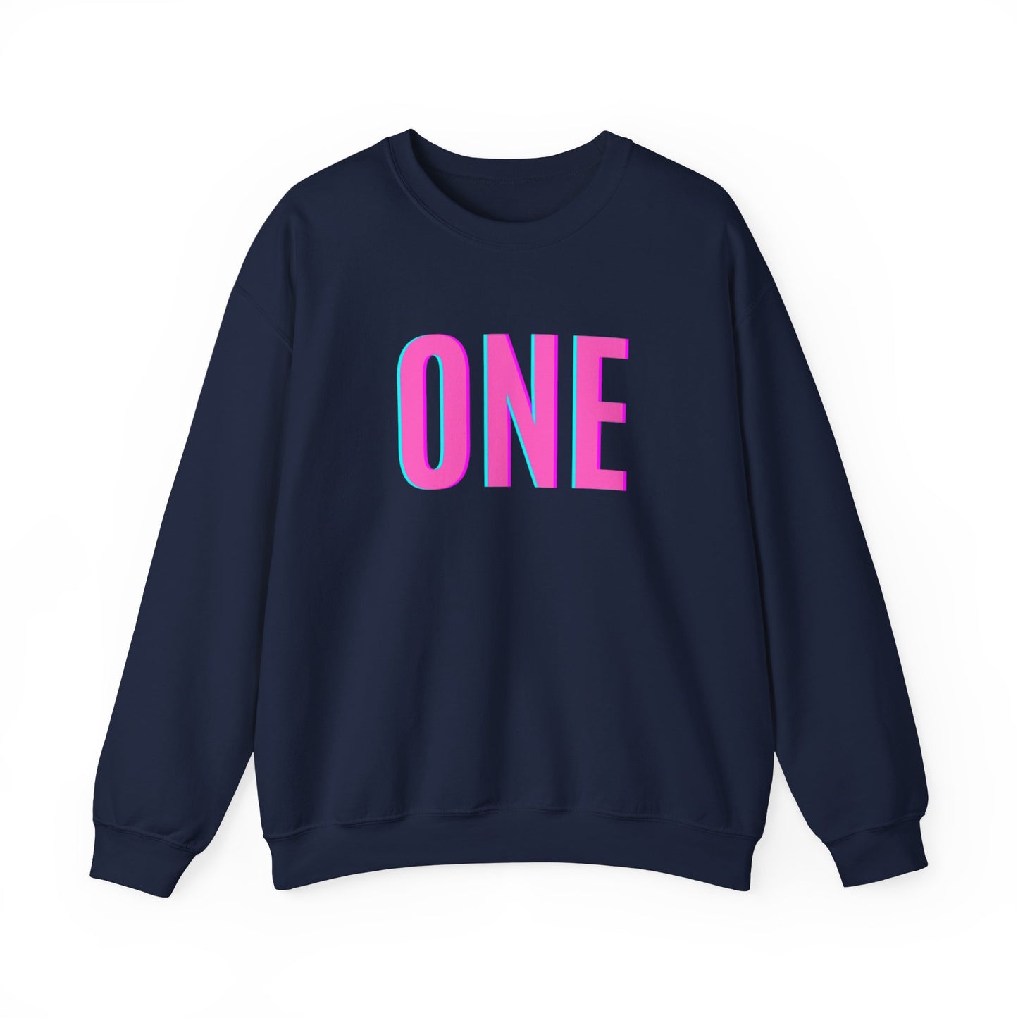 ONE Print White Unisex SweatshirtCrewneck Sweatshirt
