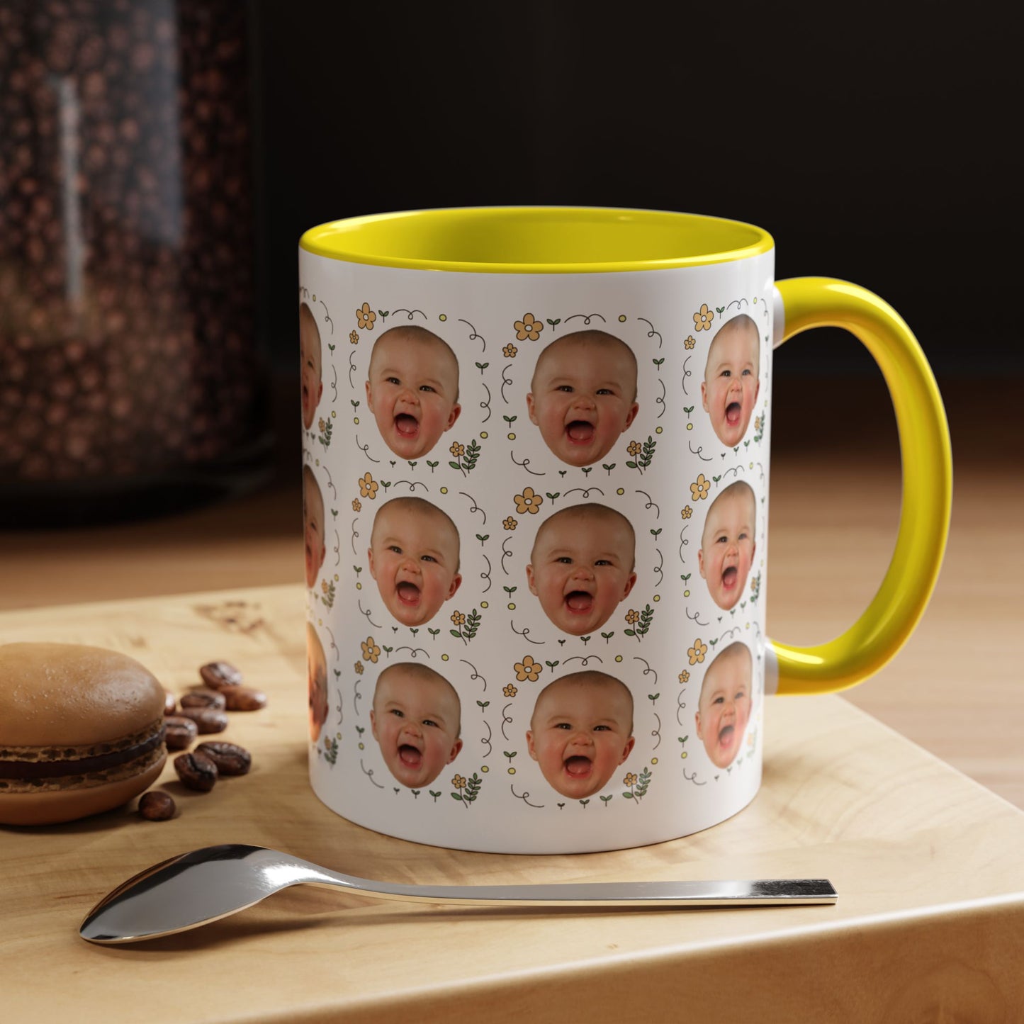 Custom Face Photo Mug – Personalized Coffee Cup for Father's Day, Mother's Day, Dog Lovers, Funny Gift Idea