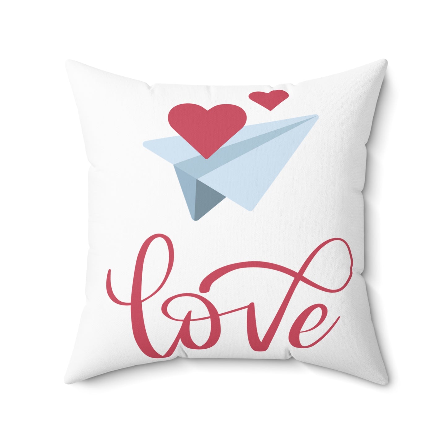 Love Paper Airplane Decorative Pillow – Double-Sided Print, Indoor Accent