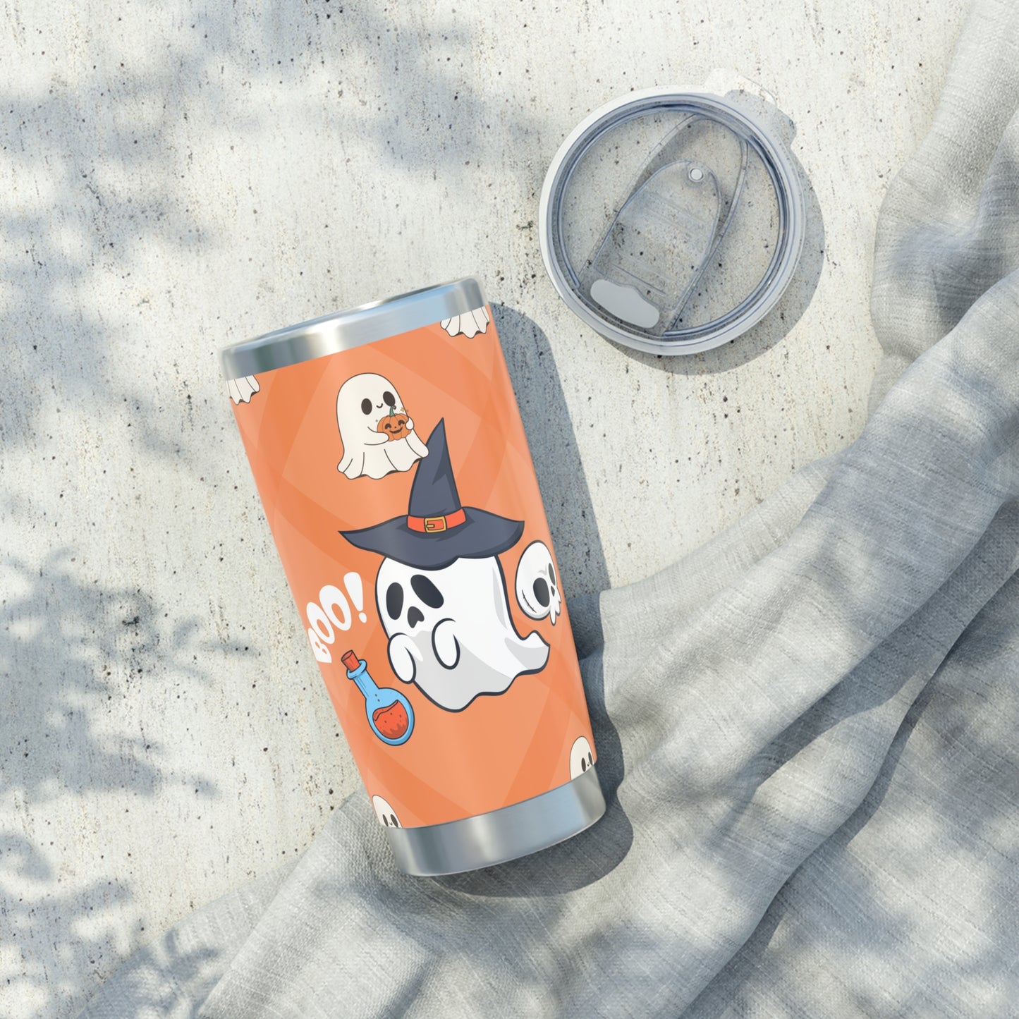Halloween Ghost Boo 20oz Tumbler, Spooky Boo Stainless Steel Cup, Halloween Insulated Cup Gift, Funny Ghost Tumbler