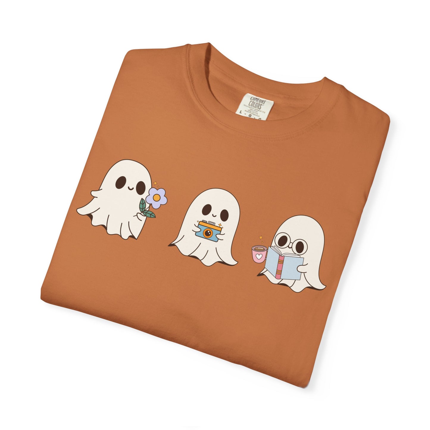 Cute Ghost Trio Halloween T-Shirt – Spooky Season Graphic Tee