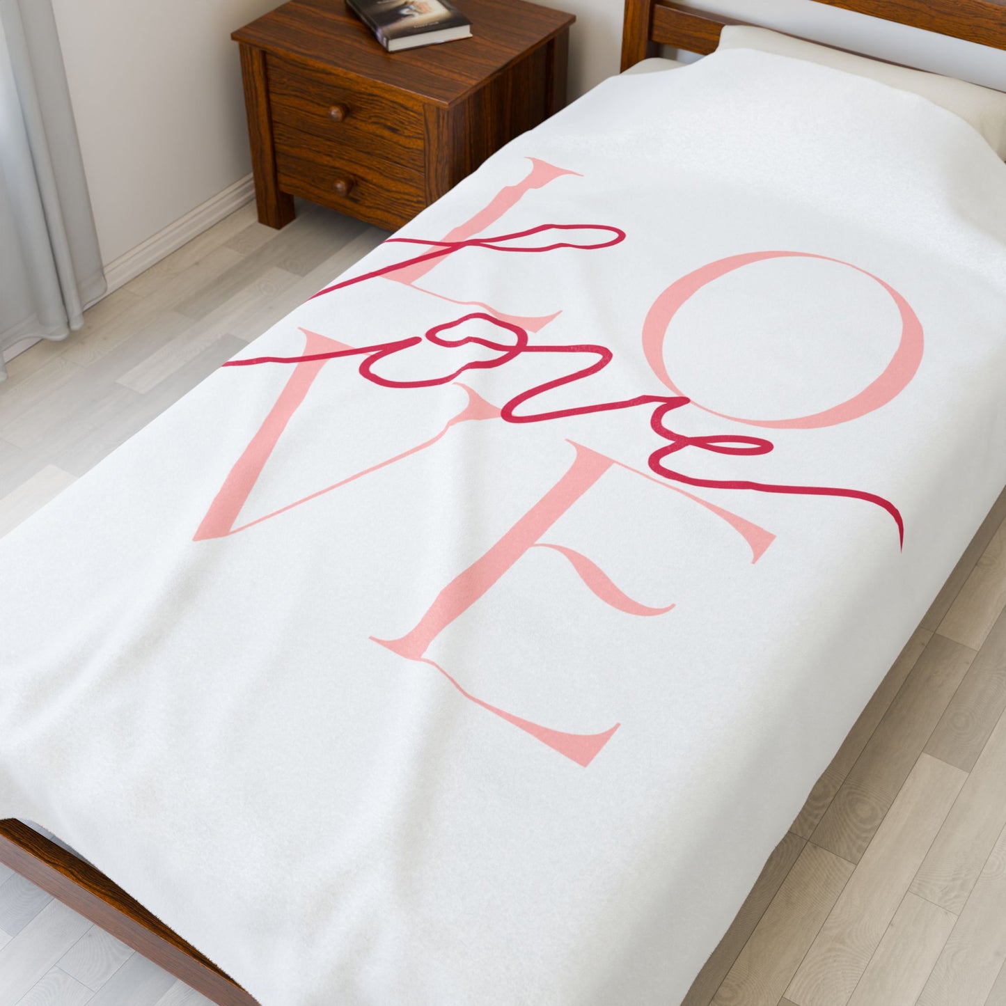 Love Printed Velveteen Plush Blanket for Valentine
