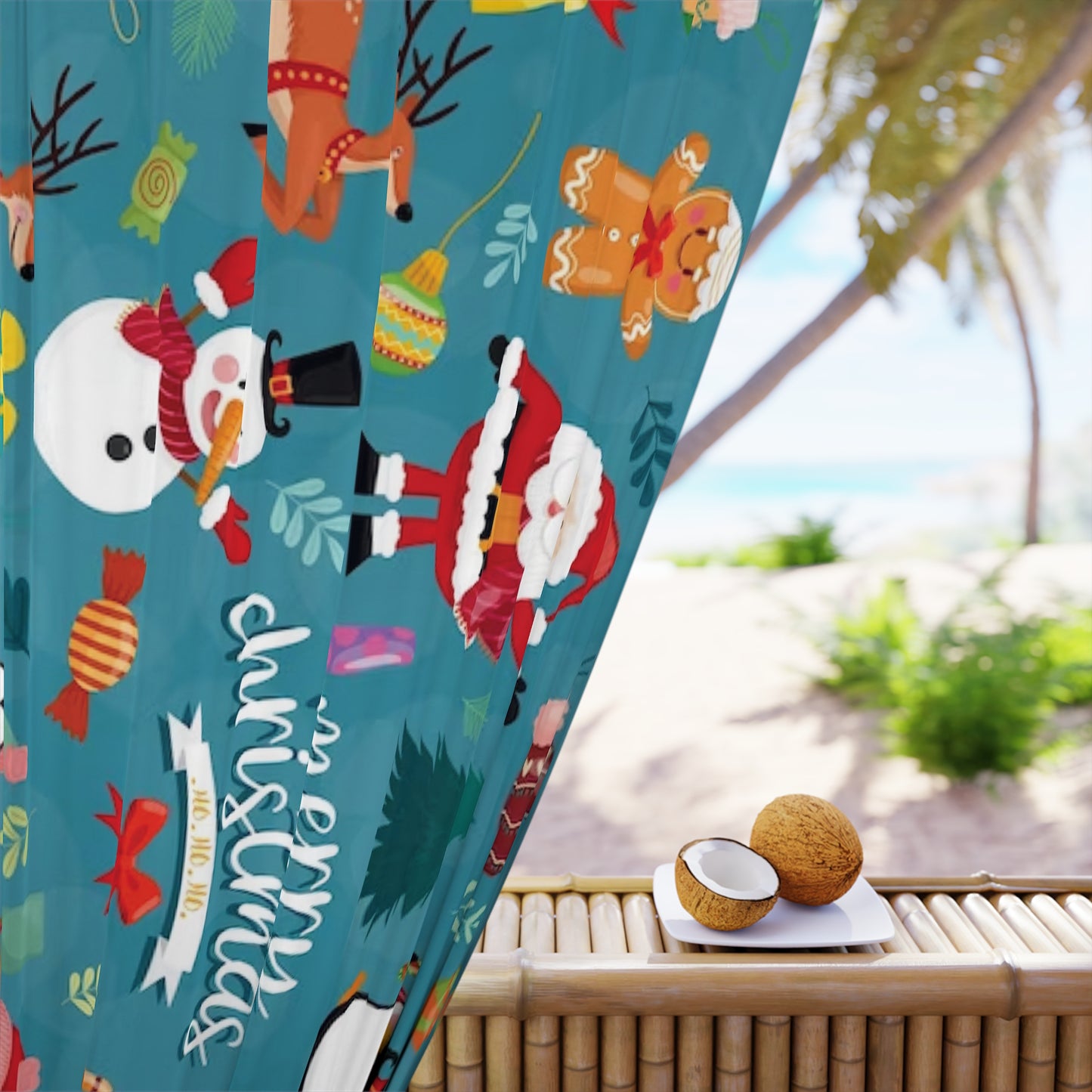Christmas Window Curtains (1 Piece)