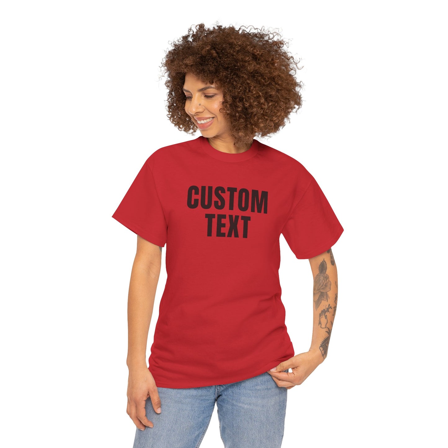 Custom Text T-Shirt – Personalized White Lettering Tee for Men & Women