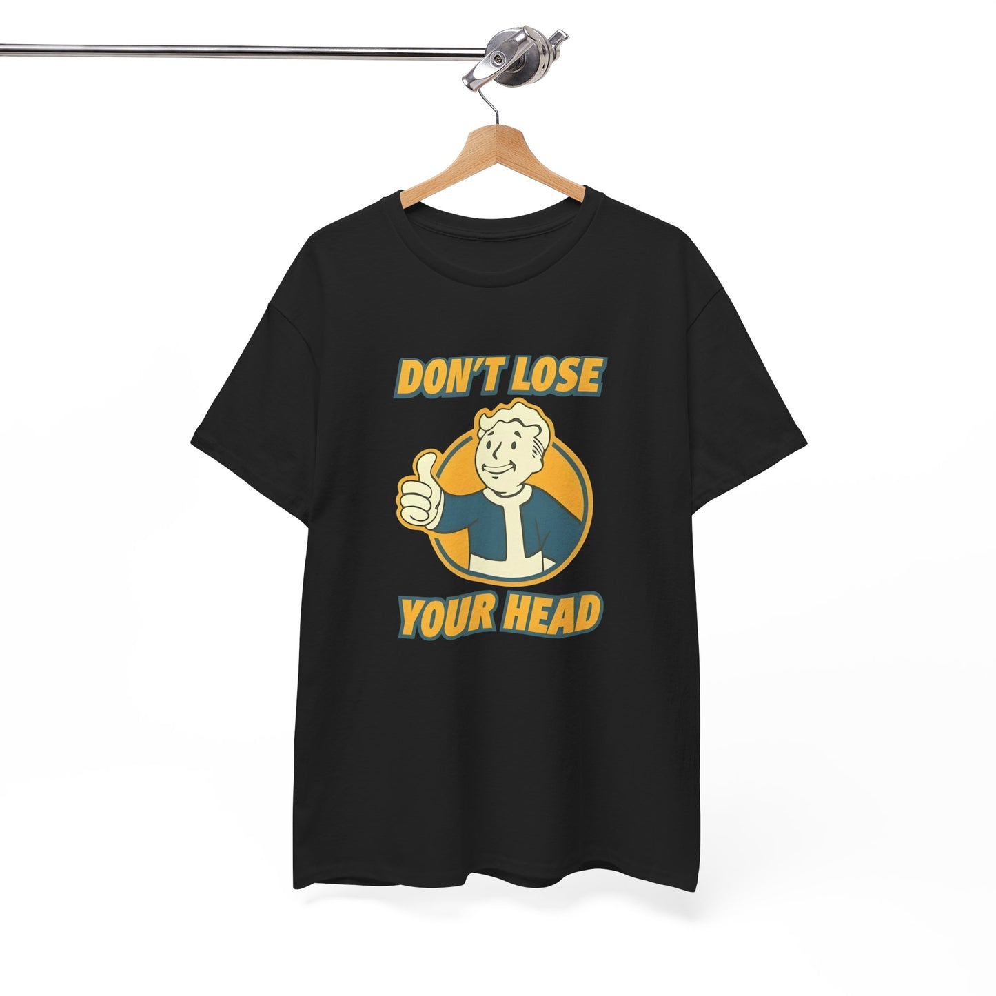 Fallout Vault Boy T-Shirt – “Don’t Lose Your Head” Graphic Tee, Gamer Shirt