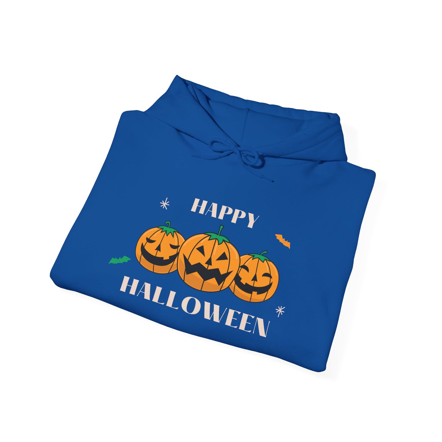 Happy Halloween" Pumpkin Trio Hoodie – Festive & Cozy for Spooky Season
