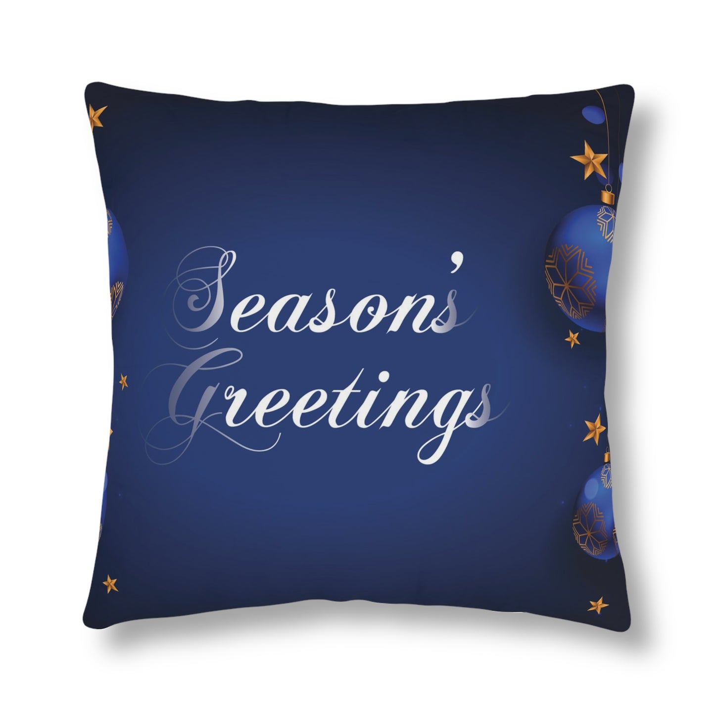 Season's Greetings Waterproof Pillows, Blue