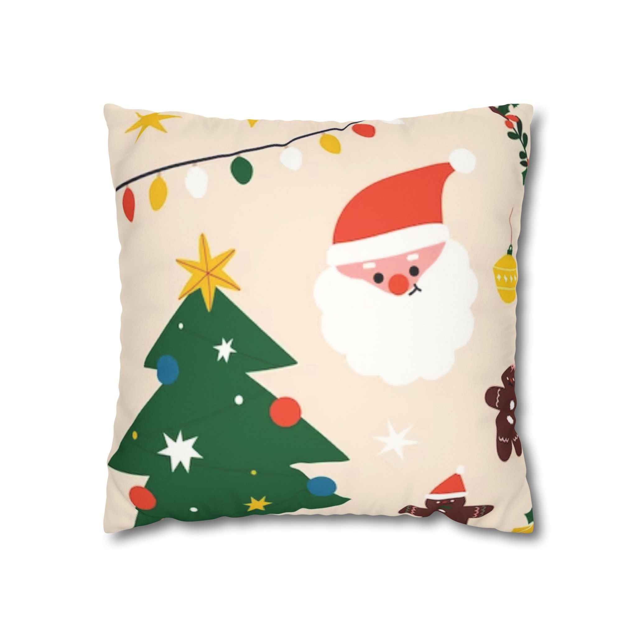 Christmas Faux Suede Decorative Pillow Cover – Square, Multiple Sizes