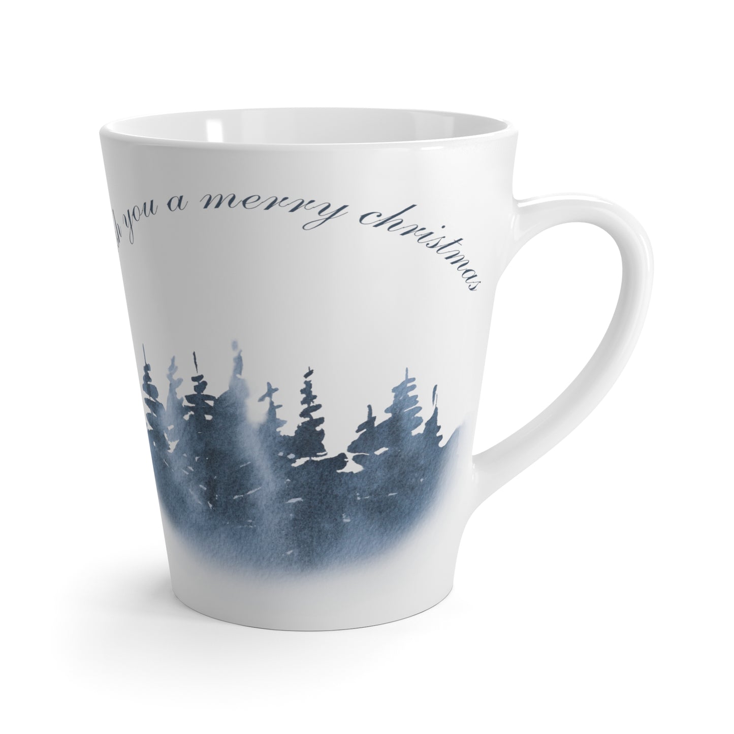 Wish You a Merry Christmas Printed Latte Mug, 12oz
