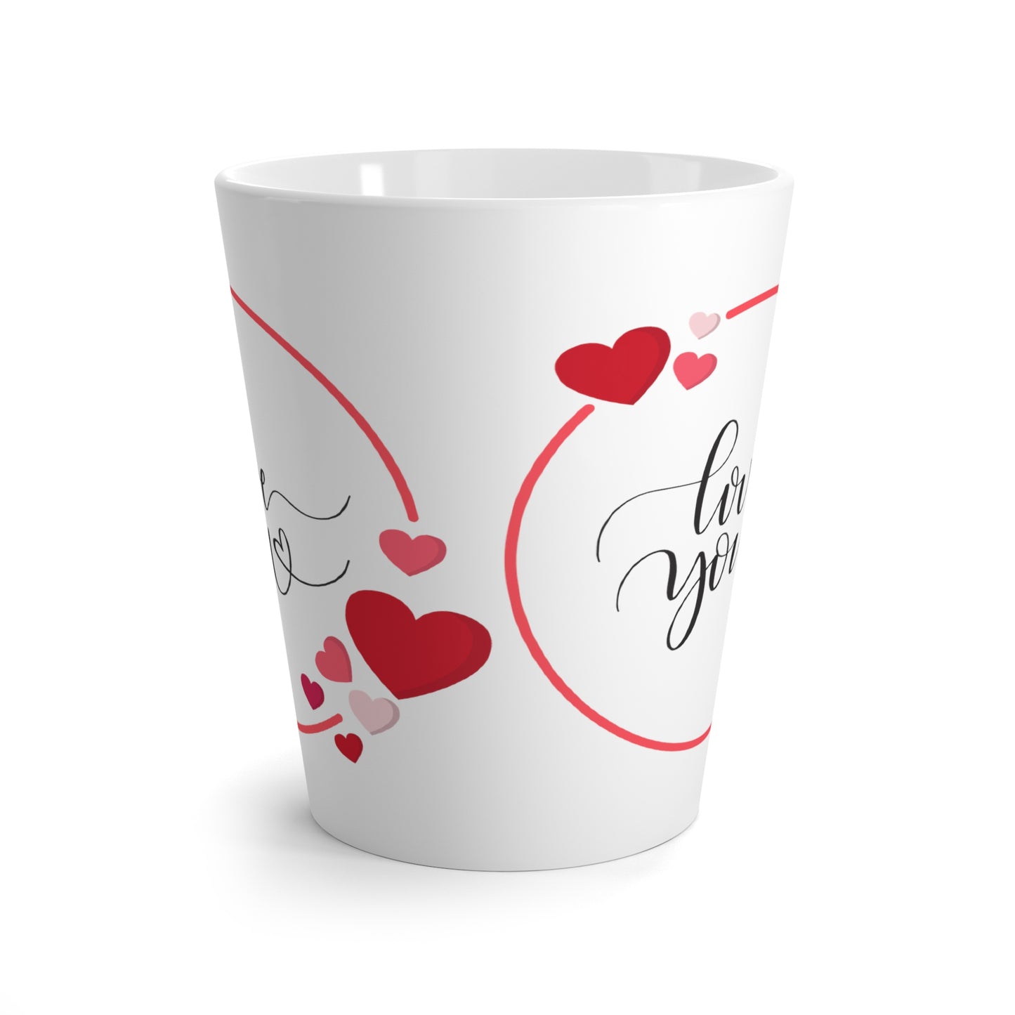Valentine's Lattee Mugs, 12oz, Love You Printed Coffee Mugs for Valentines Day