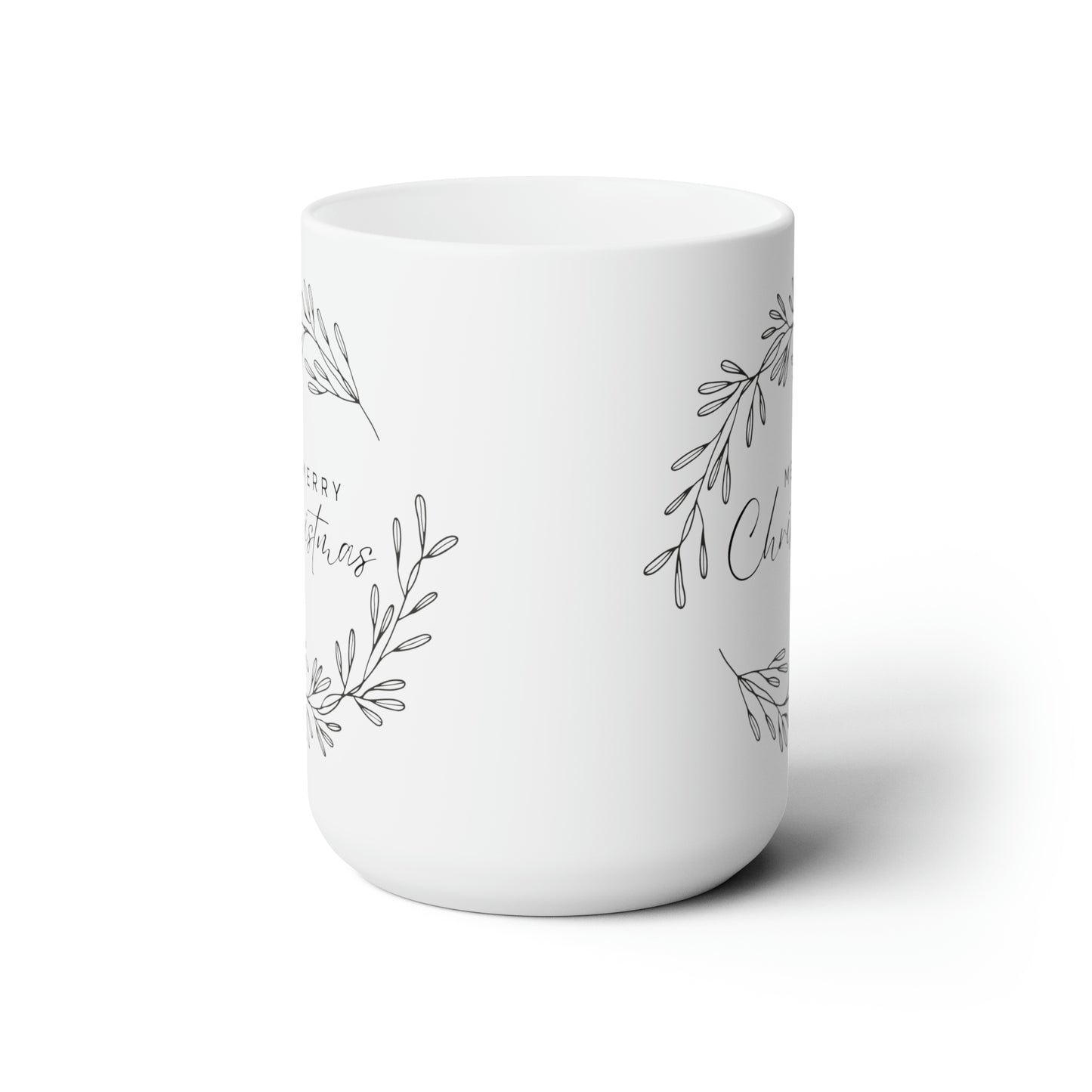 Merry Christmas Printed Ceramic Mug, 15oz, White
