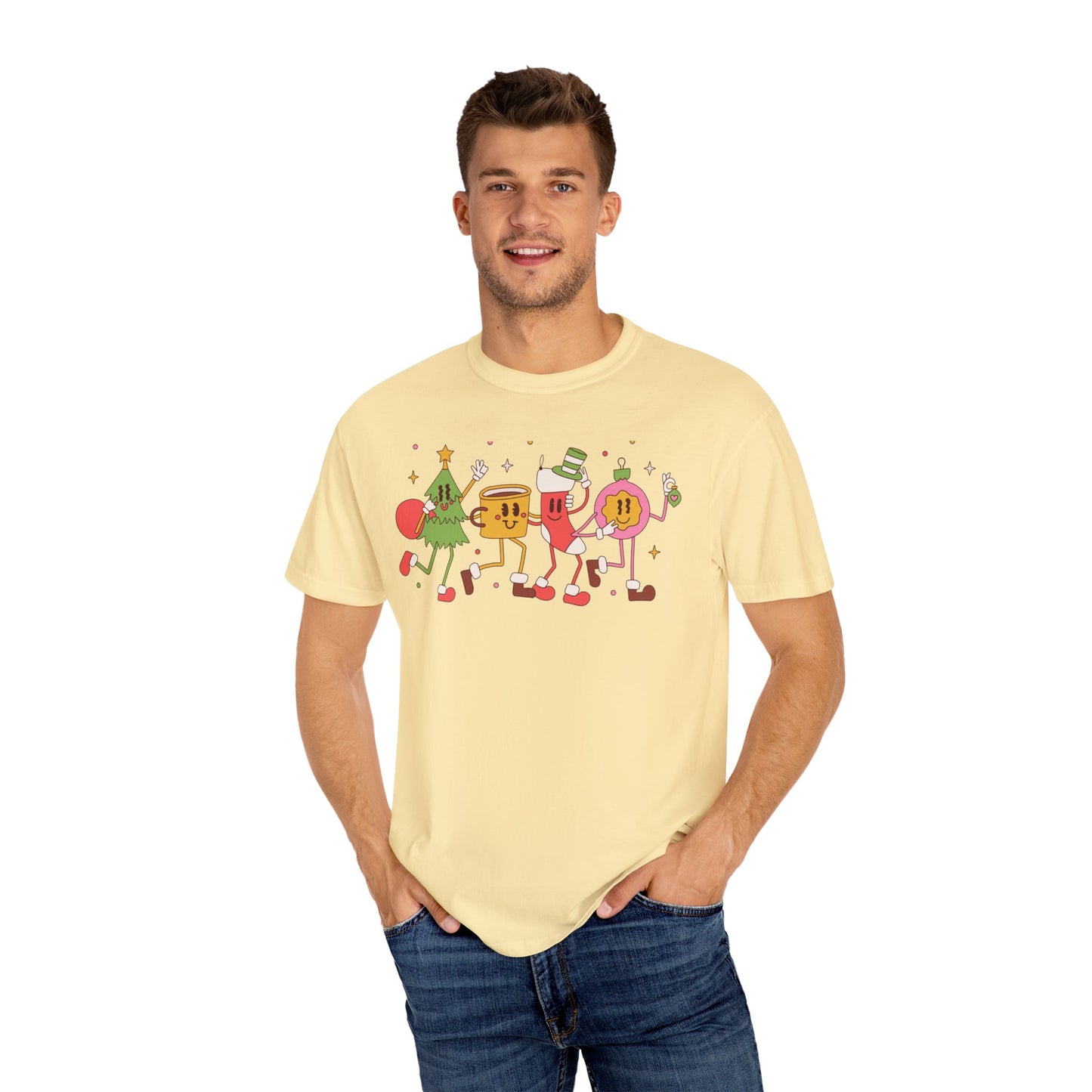 Cute Christmas Party Characters T-Shirt – Fun Holiday Graphic Tee for Adults & Teens