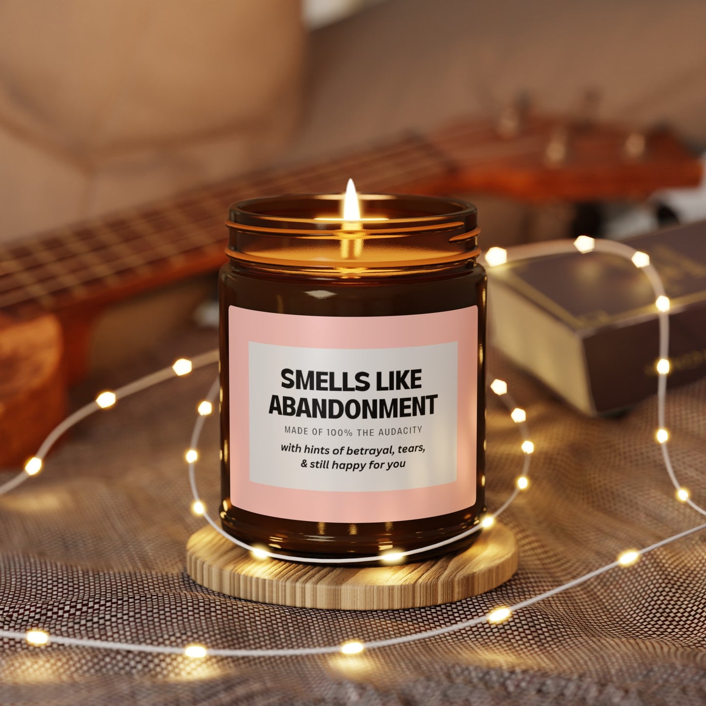 Smells Like Abandonment Candle for Moving Away Gift, Co Worker Leaving Gift