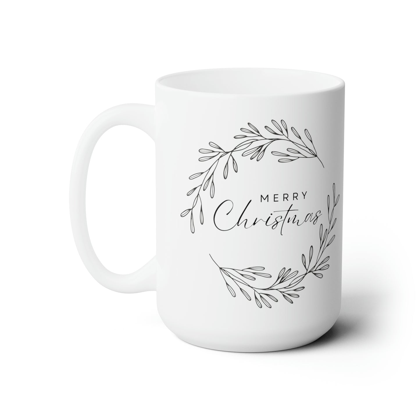 Merry Christmas Printed Ceramic Mug, 15oz, White