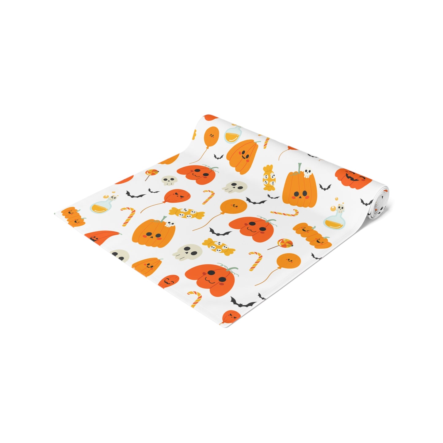 Halloween Party Table Runner – Playful Pumpkins & Potion Dining Decor