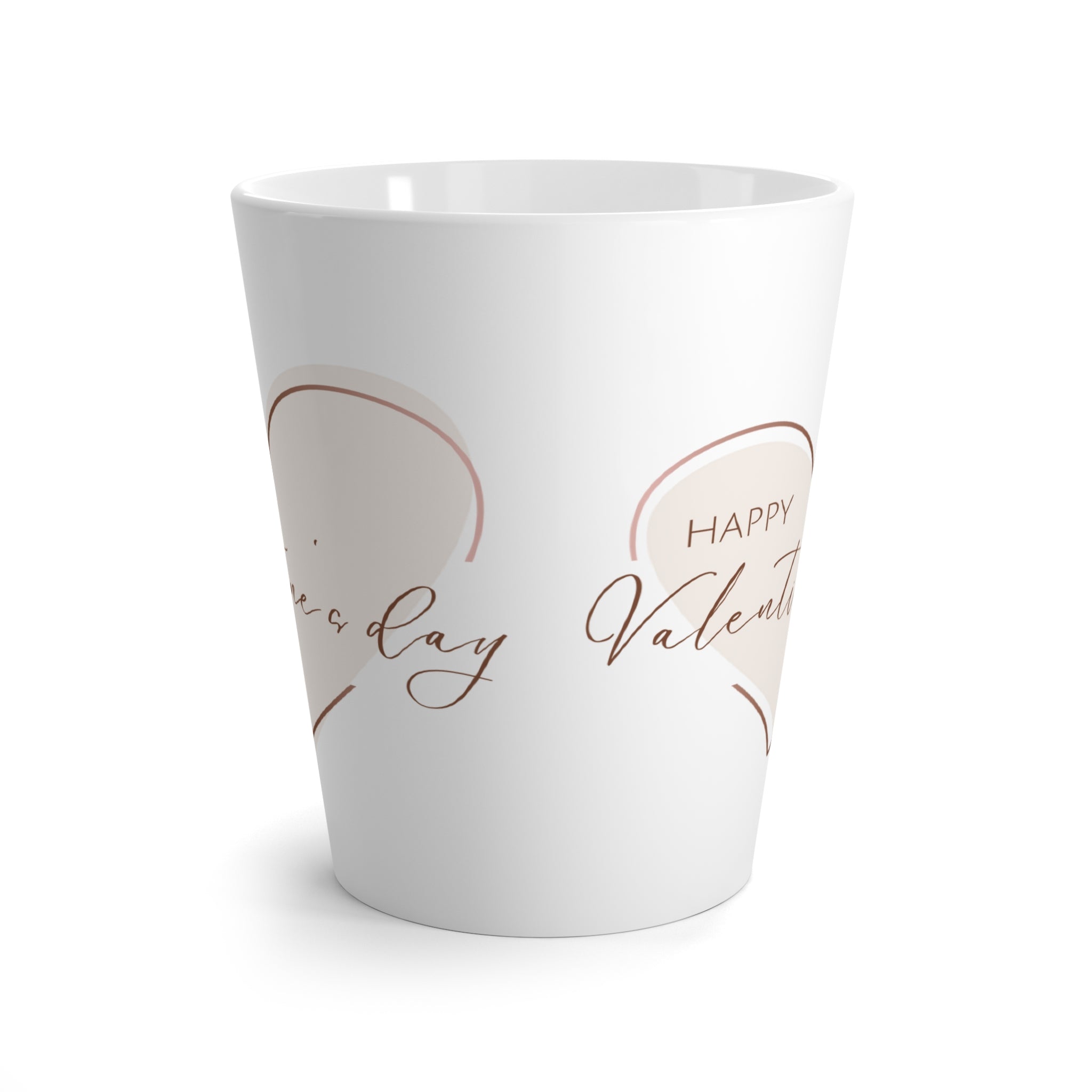 Ceramic Latte Mug – “Happy Valentine’s Day” Heart Design
