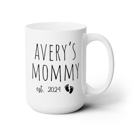 Mommy Mug with Kid Name – Personalized 15oz Coffee Mug for Moms