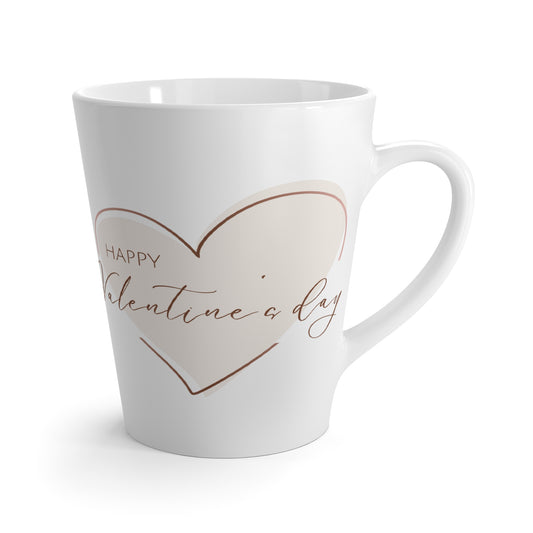 Ceramic Latte Mug – “Happy Valentine’s Day” Heart Design