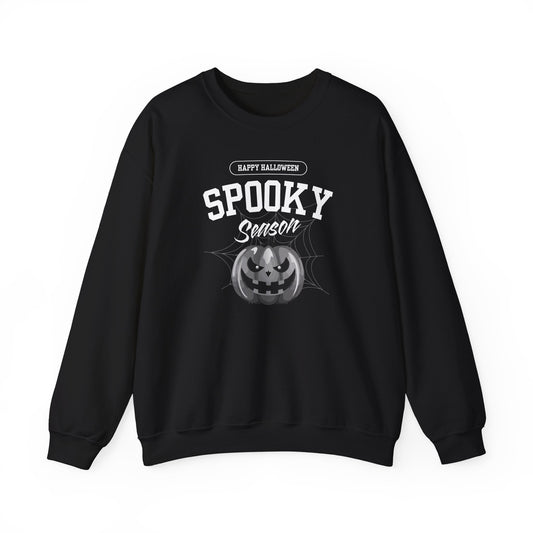 Spooky Season Halloween Sweatshirt – Creepy Cute Pumpkin Graphic Pullover for Fall