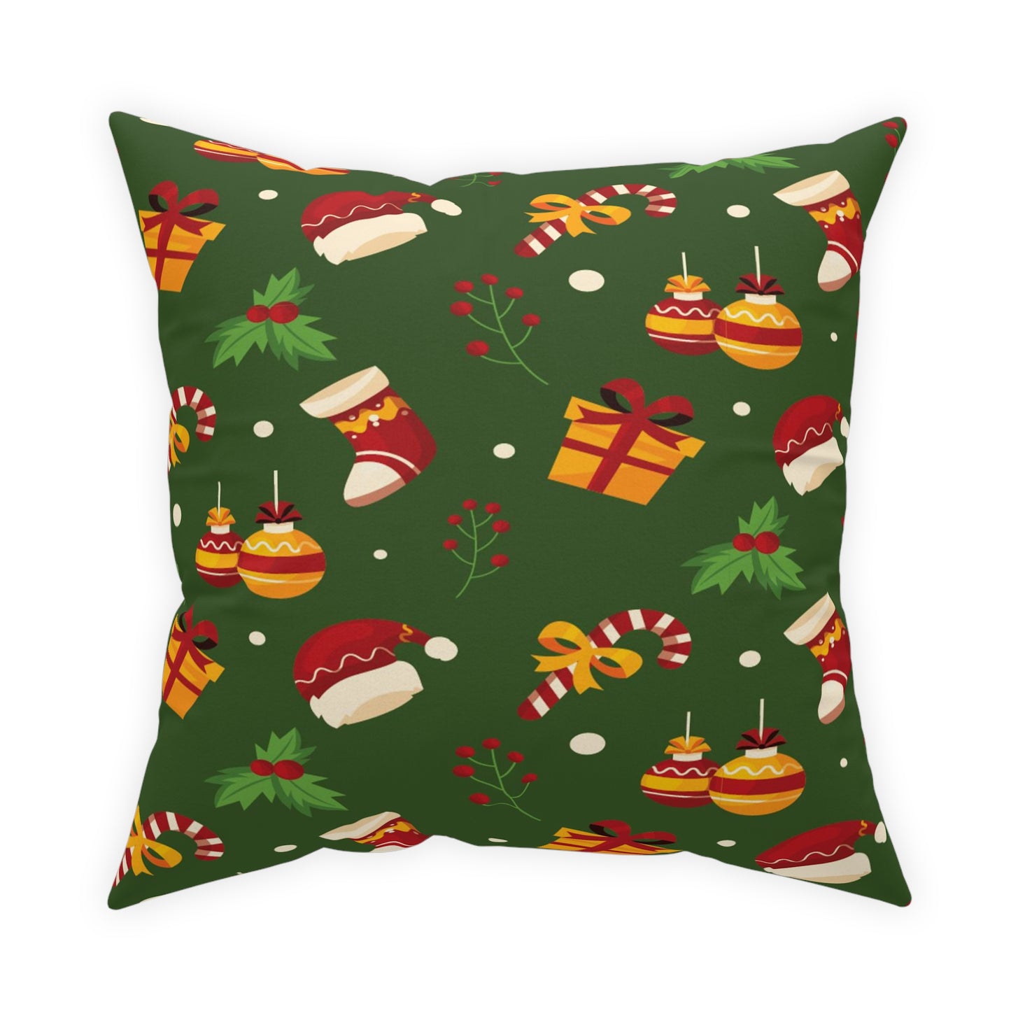 Dark Green Christmas Broadcloth Pillow